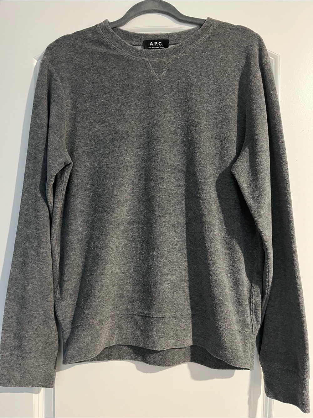A.P.C. Rue Madame Paris Gray French Terry Sweatshirt Made in Turkey Size M